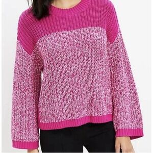 Lou & Grey Marled Colorblock Chunky Knit Sweater Women's Size Small Boho Preppy‎